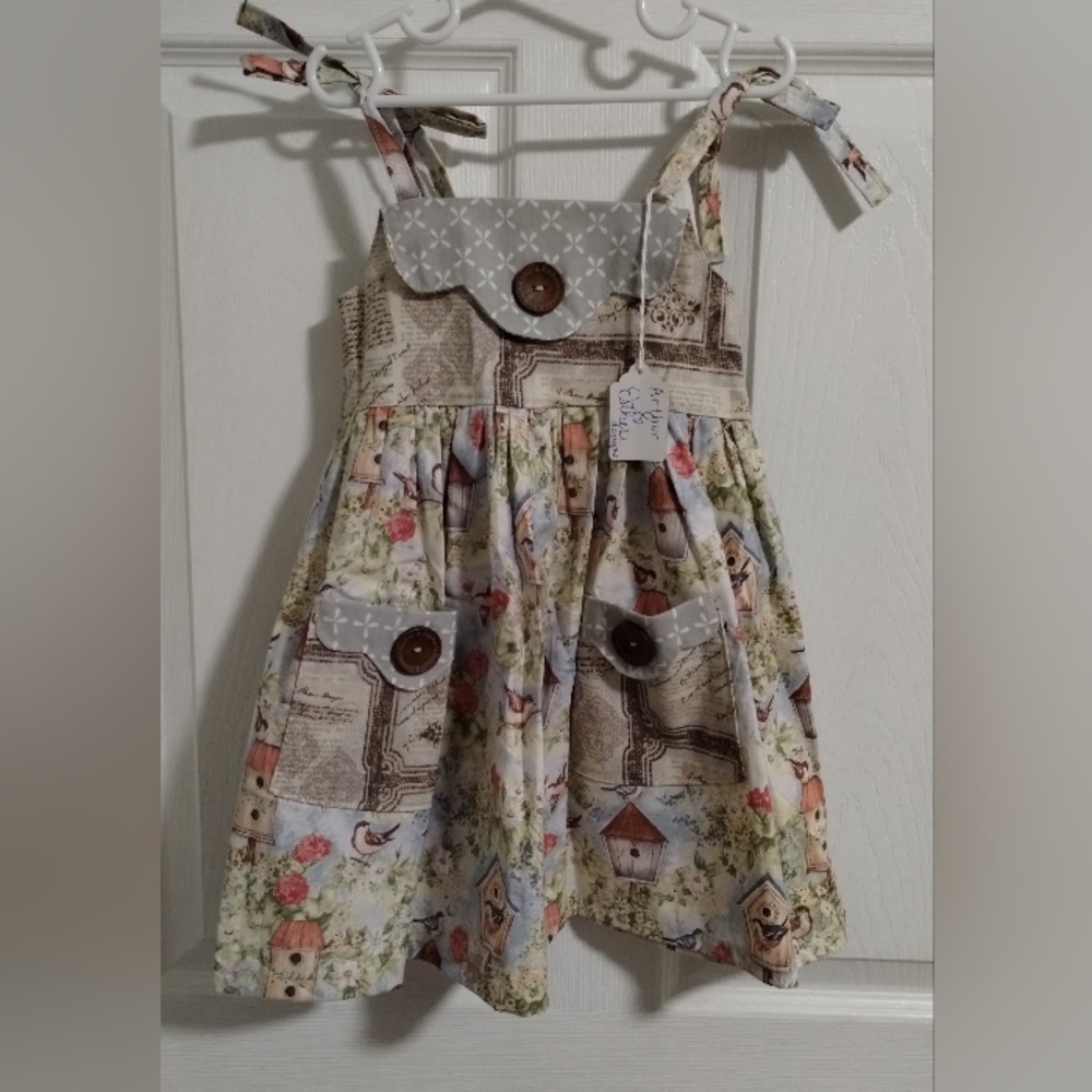 Arthur & Esther Handmade Cottagcore Birdy Dress NWT 2T